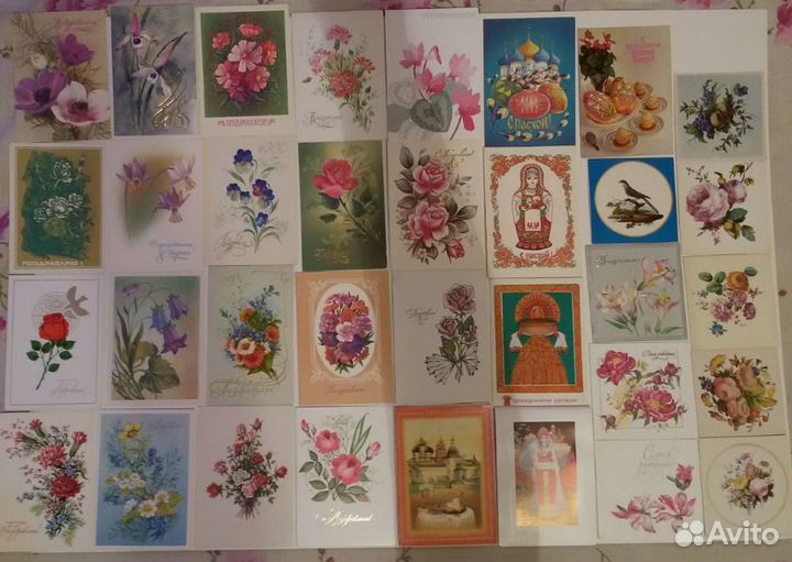 Открытки советские СССР с цветами 1