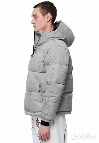 Yumms water reactive puffer jacket in light grey