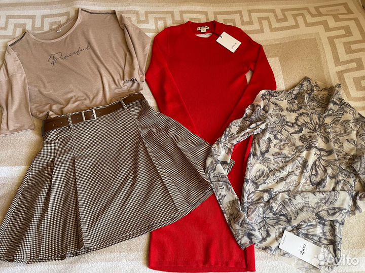 Юбка,платье,лонгслив,блуза,ремень-вещи пакетом