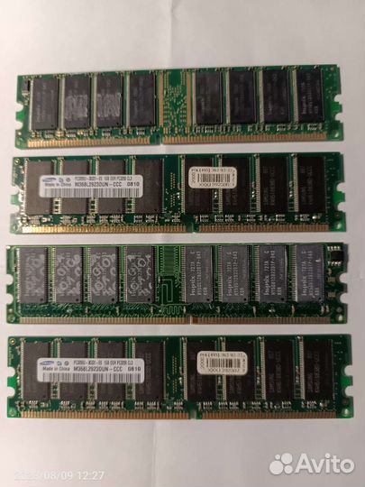 Оперативная память ddr pc3200 1gb