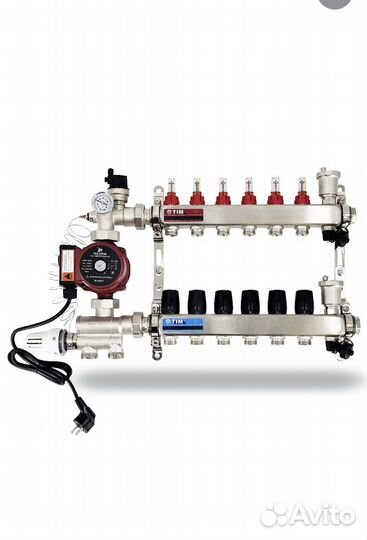 Коллектор теплого пола в комплекте с насосом 2-12в