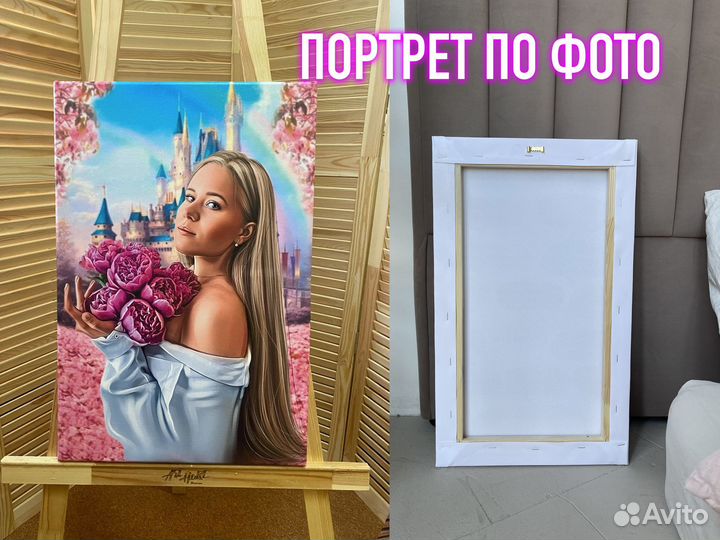 Портрет по фото на холсте на заказ Москва