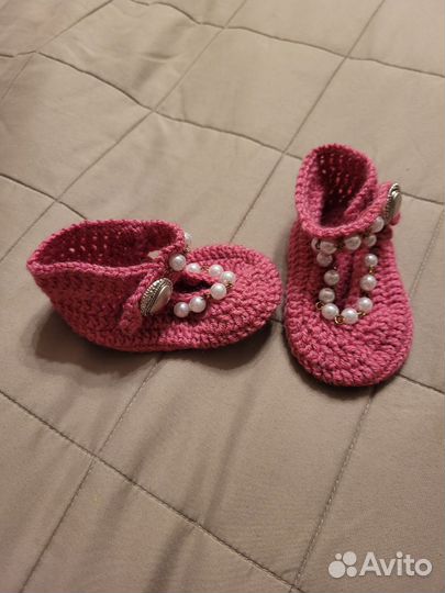 Вязаные туфельки на девочку