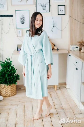 Халат кимоно льняной