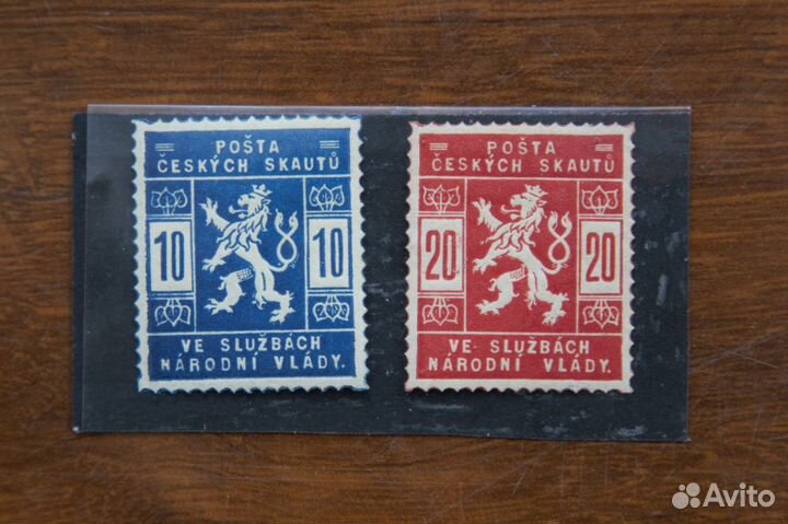 2 Марки Чехословакия первых выпусков в идеале 1918