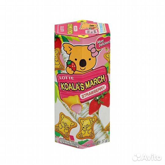 Печенье lotte Koala's March, Корея, 35г - клубник