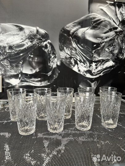 Стопки хрустальные ссср,9шт+1