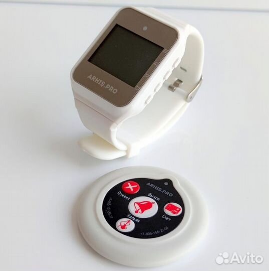 Комплекты вызова персонала: кнопка вызова и часы