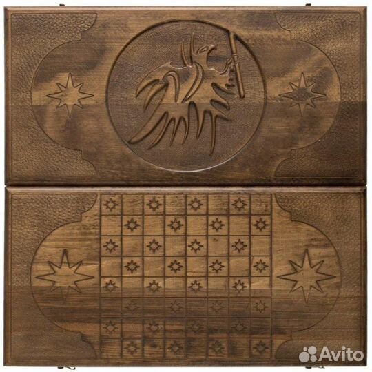 Нарды и шашки резные Боевой орёл 62 х 64 см бук Армения 62738