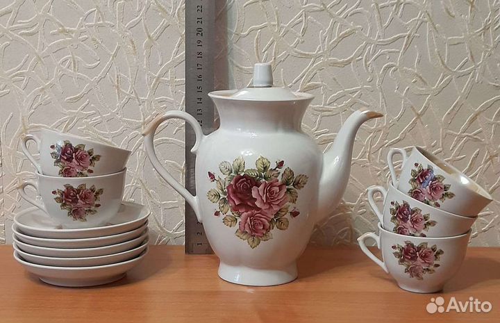 Сервиз кофейный Розы Городница СССР 1970ые