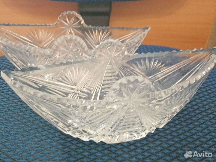 Ваза СССР хрусталь лодочка винтаж