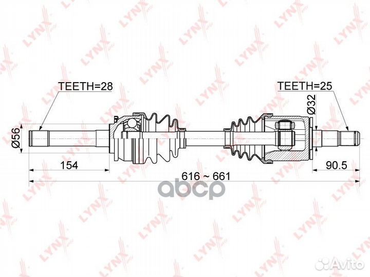 Привод в сборе перед лев MMC pajero II (V2