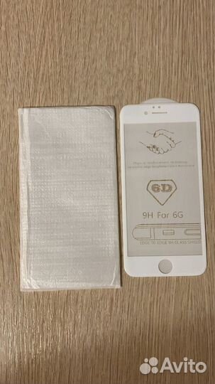 Защитное стекло 5D на iPhone 6 и 6s белое и черное