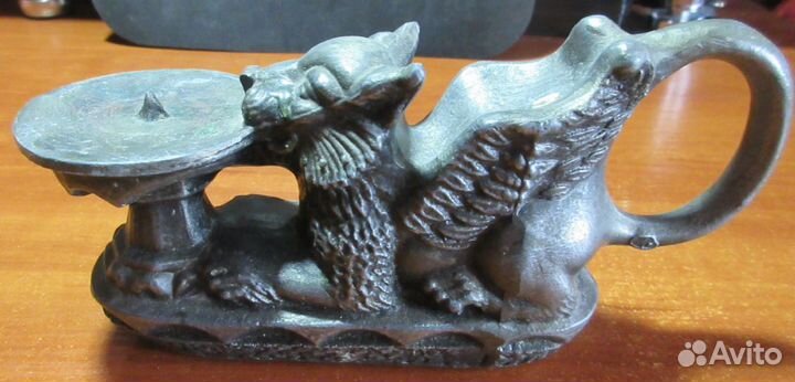 Подсвечник Крылатый Лев (Грифон) СССР Винтаж 1970