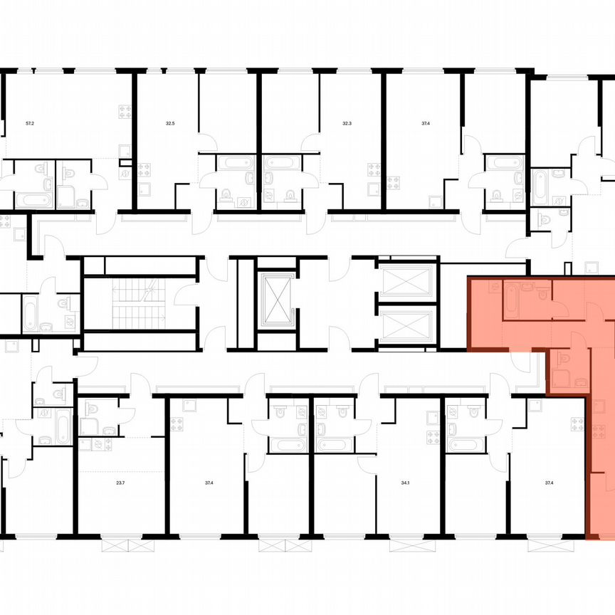 2-к. квартира, 63,6 м², 25/25 эт.