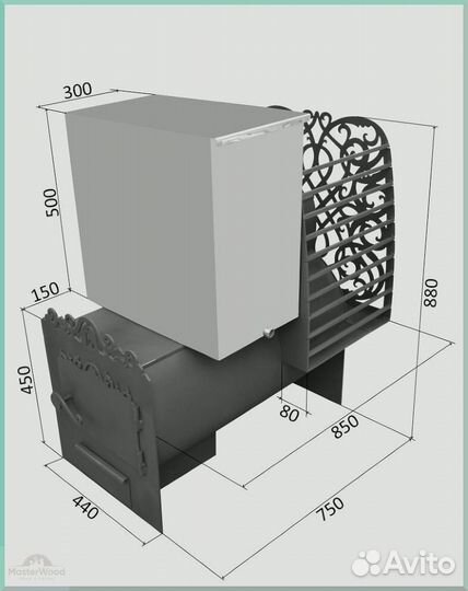 Банная печь Горизонтальная-426