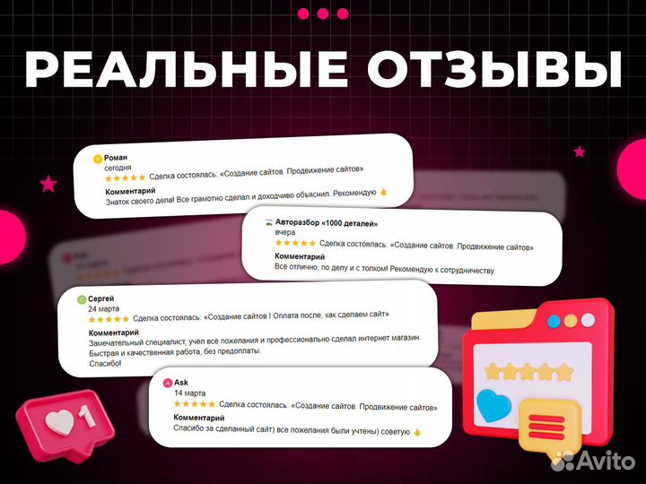 Создание сайтов. Продвижение сайтов. Яндекс директ