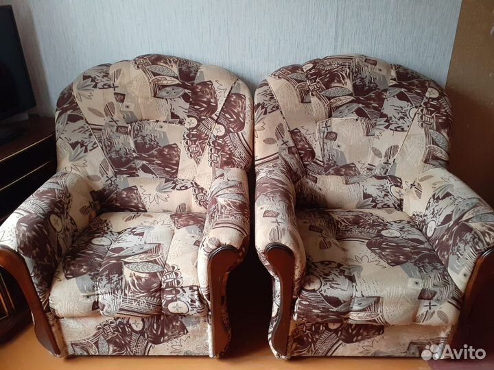 Диван и 2 кресла бу