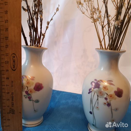 Вазочки парные, фарфор