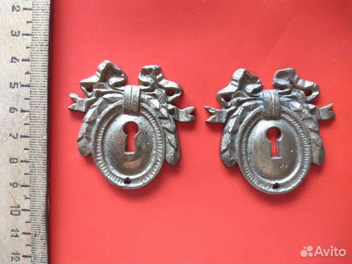 Накладки дверные под ключ. Бронза. Начало 20 в