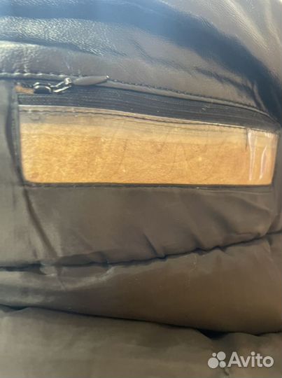 Женский кожаный пуховик