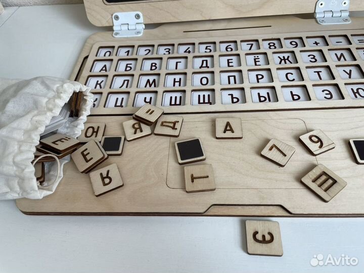 Планшет магнит обучающая азбука дерево