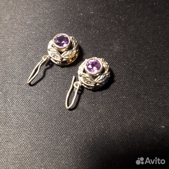 Серьги серебро с позолотой СССР.1968