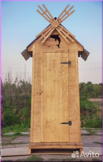 Дачный туалет с декором и установкой яцт 902