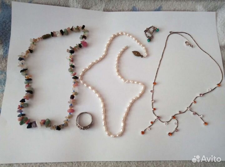 Бусы,колье,серьги,кольцо.старые.ссср