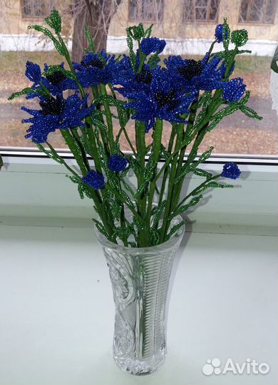 Васильки из бисера