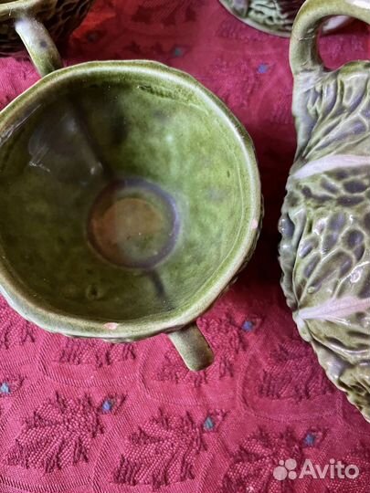 Керамика сервиз кофе Португалия Капустный лист пос