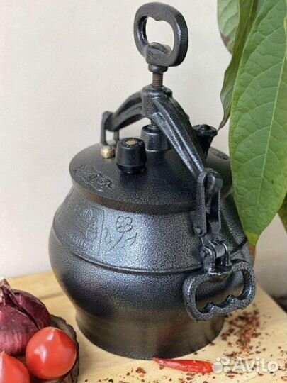 Афганский казан 15 литров черный с ручками
