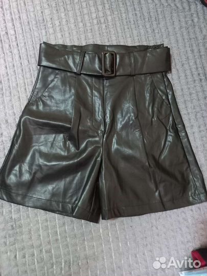 Шорты женские кожаные
