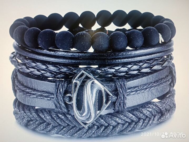 Винтажные кожанные браслеты