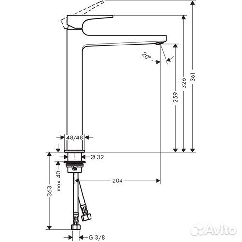 Смеситель для раковины hansgrohe 74512000 Хром