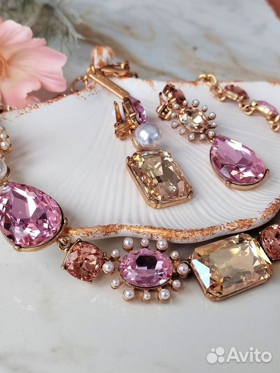 Oscar DE la Renta комплект колье серьги