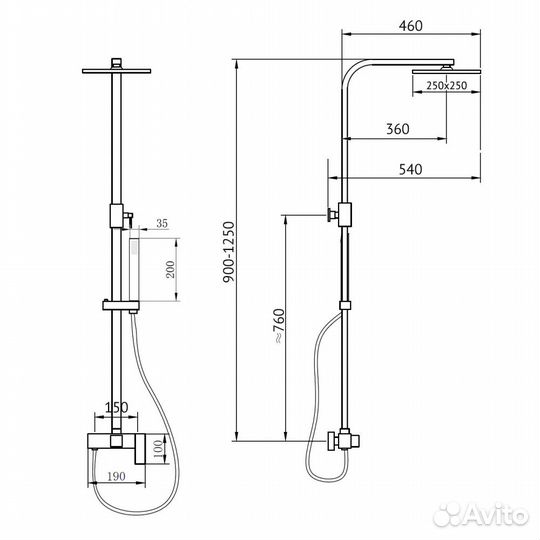 Душевая система Abber Daheim AF8220NG никель