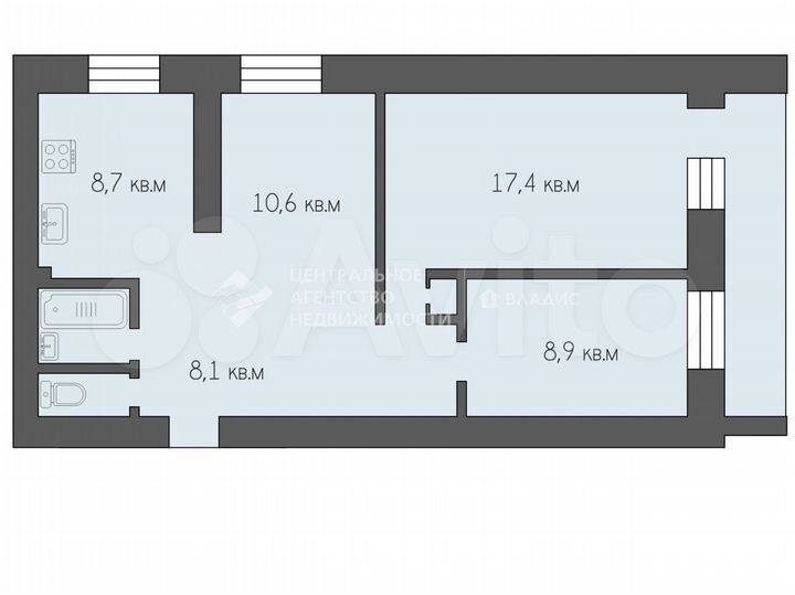 3-к. квартира, 57,3 м², 11/12 эт.