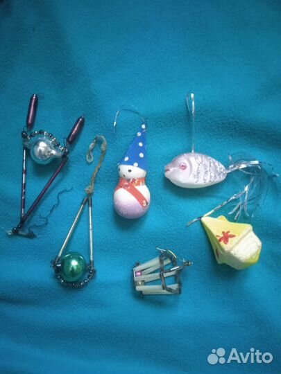 Елочные игрушки гирлянда СССР.пенопласт, стеклярус