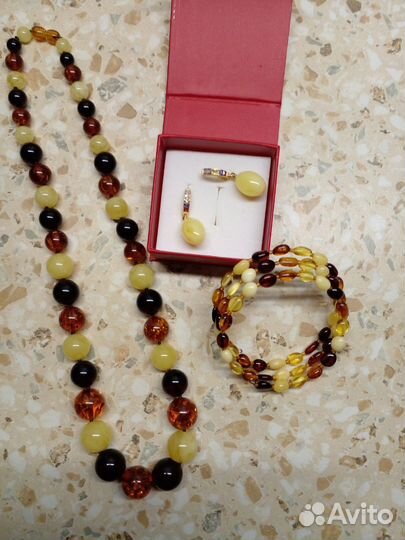 Янтарные бусы натуральные