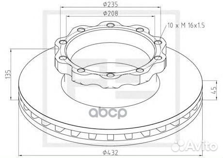 036.122-00A диск торм 432/208x45/135 10n-235-M
