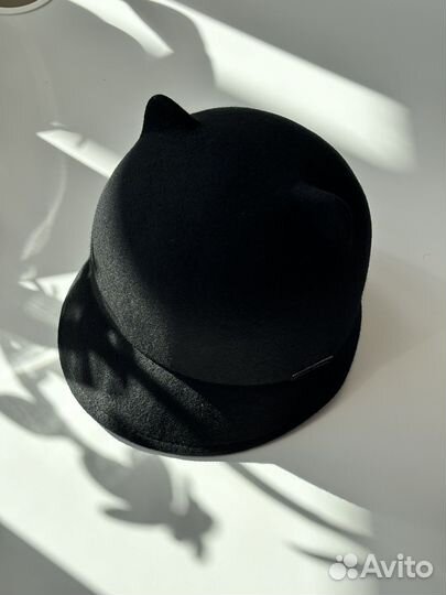 Шапка шлем из фетра с ушками S