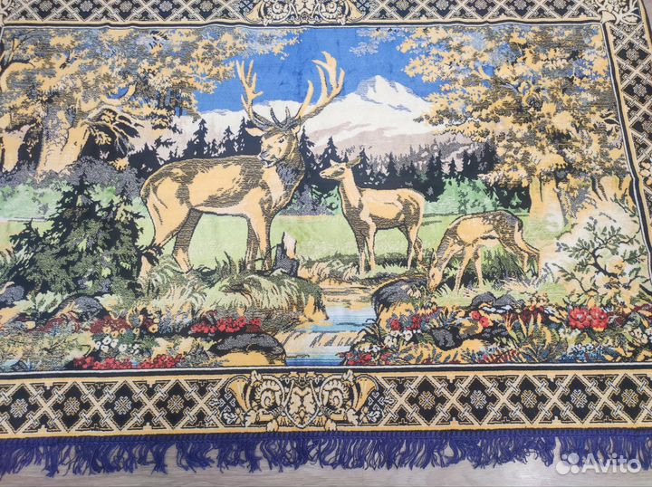 Гобеленовый ковер с оленями СССР, ретро, винтаж