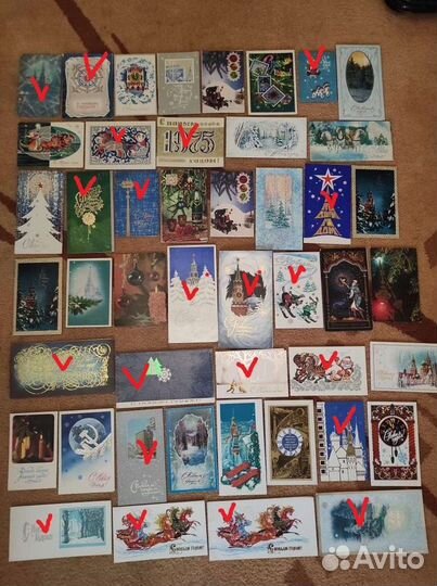 Открытки новогодние подписанные. СССР