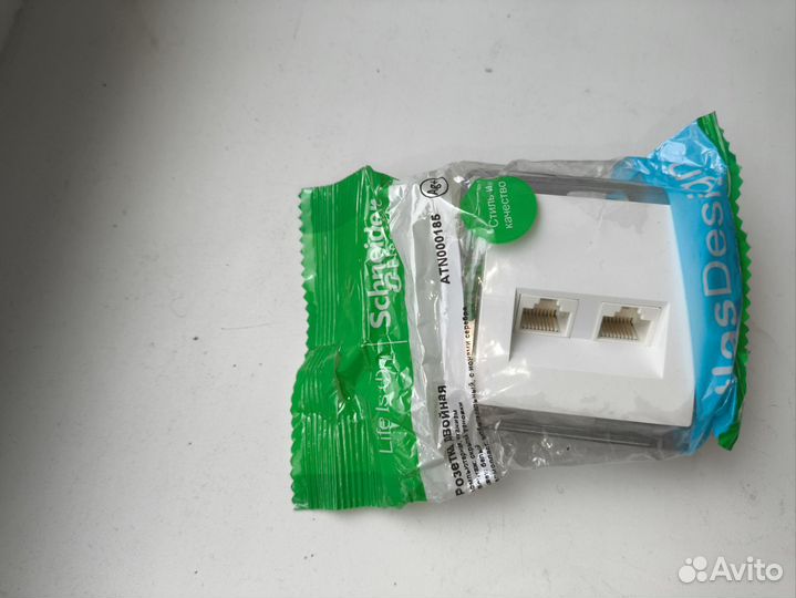 Розетка компьютерная двойная RJ-45, schneider