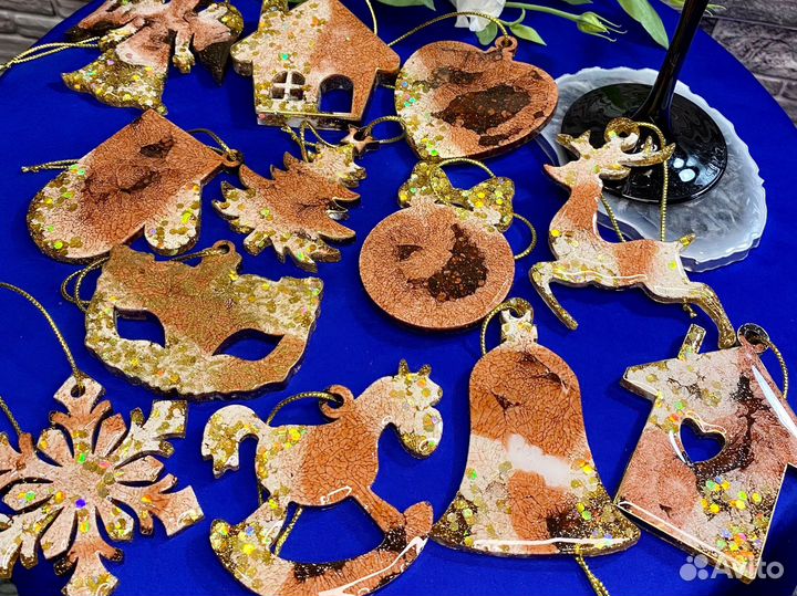 Новогодние игрушки ручной работы, подарочный бокс