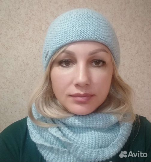 Комплект шапка и снуд женский. Зима