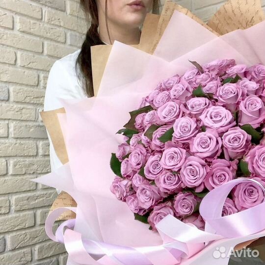 Букет 51 белая роза, доставка букетов, цветов, роз