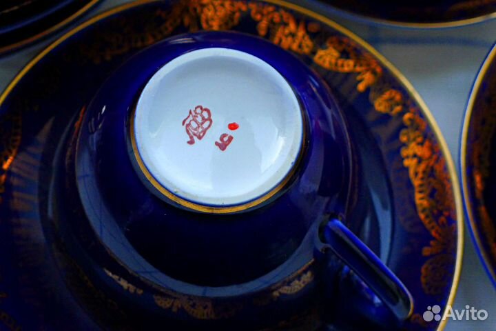 Чайная кофейная пара лфз,кобальт