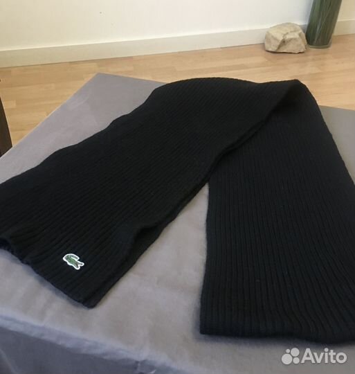 Шарф Lacoste унисекс шерстяной оригинал черный